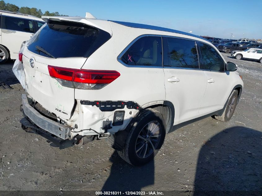 2019 Toyota Highlander Xle VIN: 5TDJZRFH5KS577635 Lot: 38218311