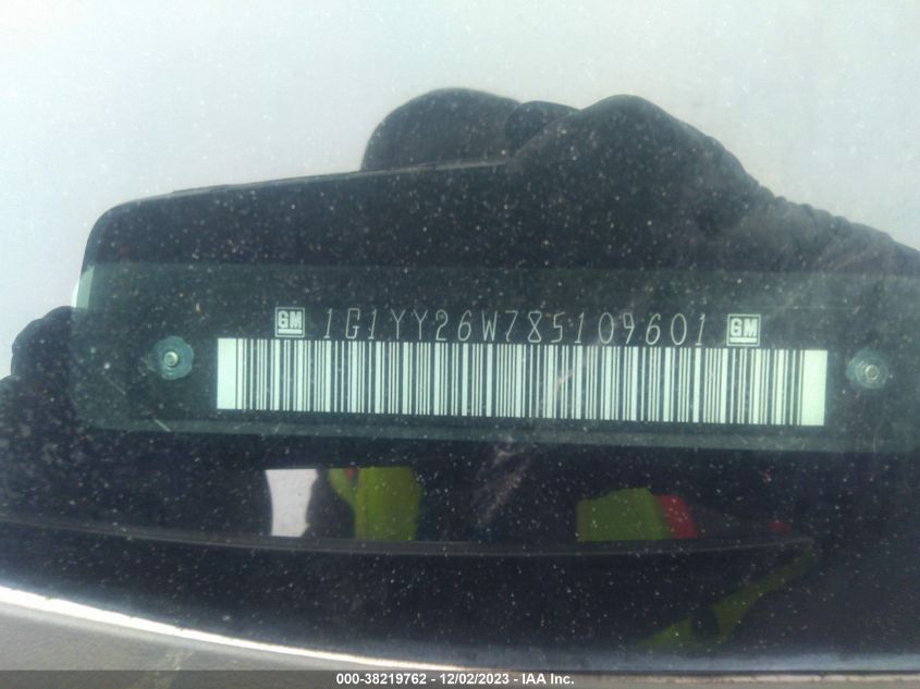 2008 Chevrolet Corvette VIN: 1G1YY26W785109601 Lot: 38219762
