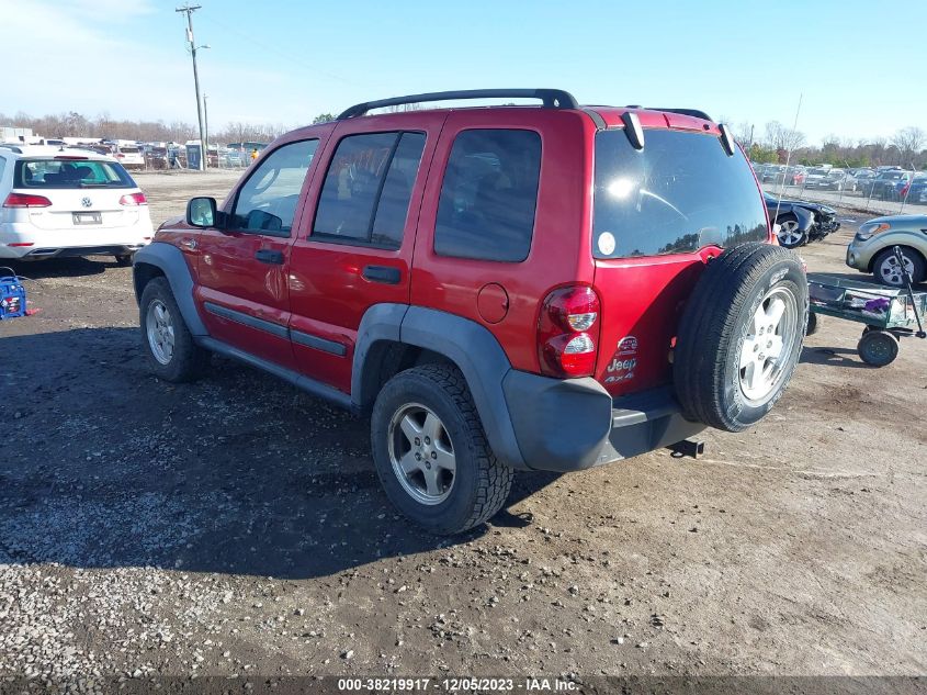 2006 Jeep Liberty Sport VIN: 1J4GL48K36W282489 Lot: 38219917
