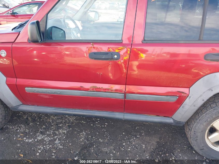 2006 Jeep Liberty Sport VIN: 1J4GL48K36W282489 Lot: 38219917