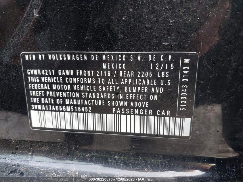 2016 VOLKSWAGEN GOLF SPORTWAGEN TSI S 4-DOOR - 3VWA17AU5GM516452