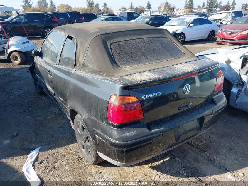 2002 Volkswagen Cabrio Glx VIN: 3VWDC21V62M801236 Lot: 38223457