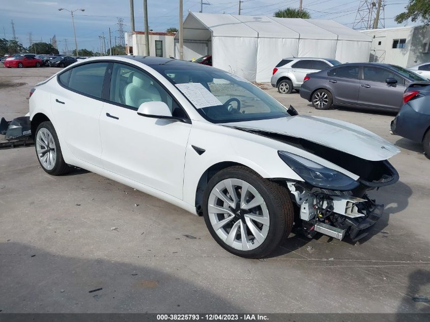 2022 Tesla Model 3 Long Range Dual Motor All-Wheel Drive VIN: 5YJ3E1EB4NF176931 Lot: 38225793