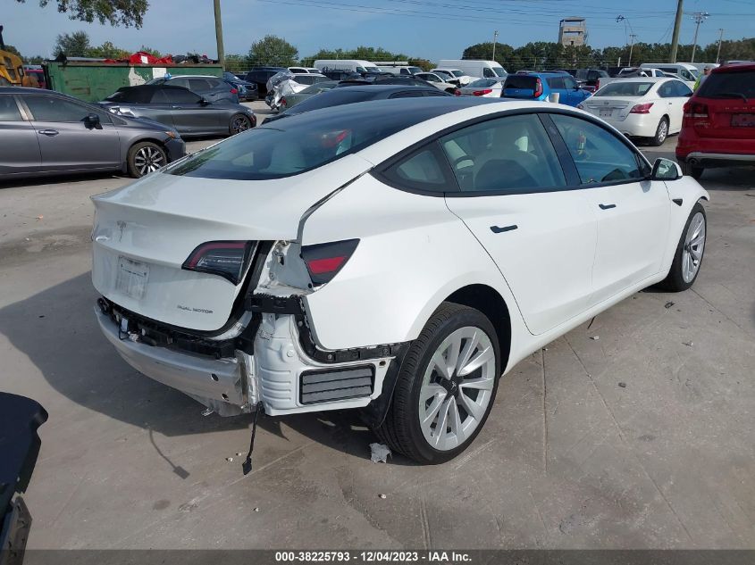 2022 Tesla Model 3 Long Range Dual Motor All-Wheel Drive VIN: 5YJ3E1EB4NF176931 Lot: 38225793