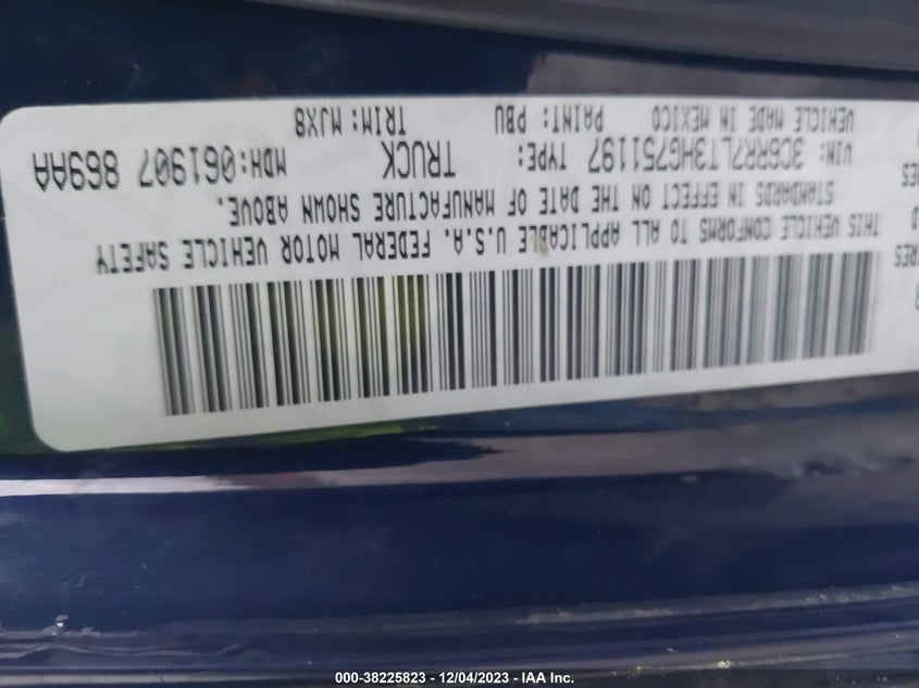 2017 Ram 1500 Big Horn 4X4 5'7" Box VIN: 3C6RR7LT3HG751197 Lot: 38225823