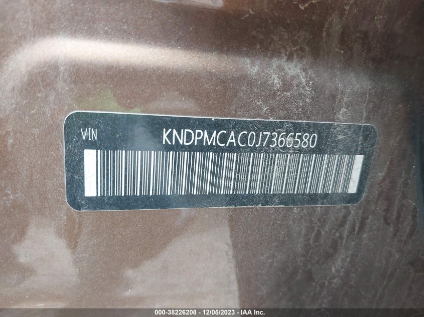 2018 Kia Sportage Lx VIN: KNDPMCAC0J7366580 Lot: 38226208