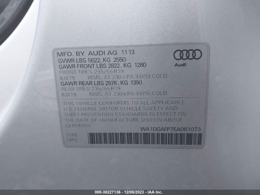 WA1DGAFP7EA061073 2014 Audi Q5 3.0T Premium Plus