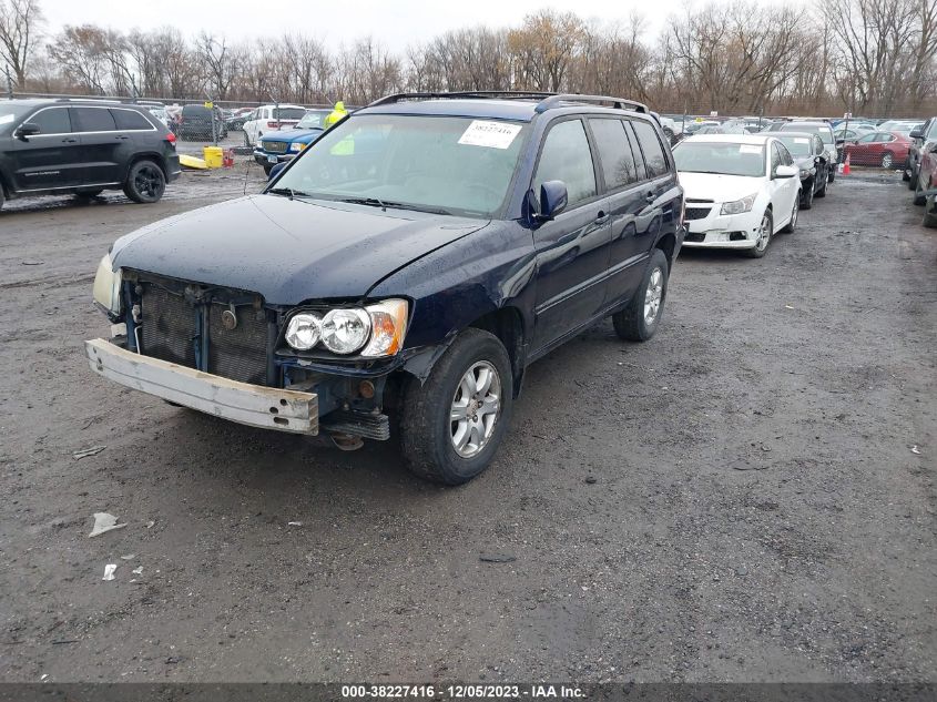 2001 Toyota Highlander V6 (A4) VIN: JTEHF21A310017313 Lot: 38227416