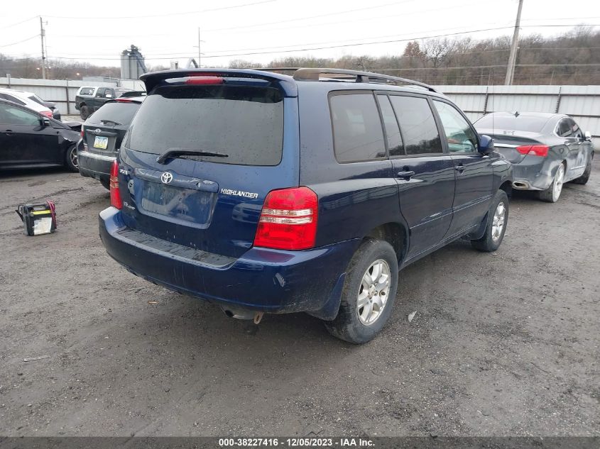 2001 Toyota Highlander V6 (A4) VIN: JTEHF21A310017313 Lot: 38227416