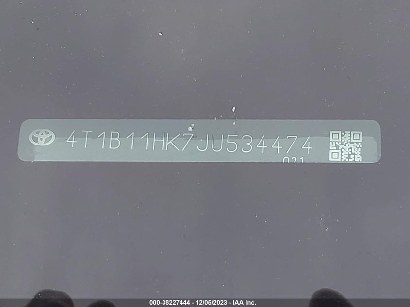 2018 Toyota Camry Se VIN: 4T1B11HK7JU534474 Lot: 38227444