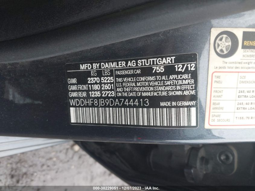 WDDHF8JB9DA744413 2013 Mercedes-Benz E 350 4Matic