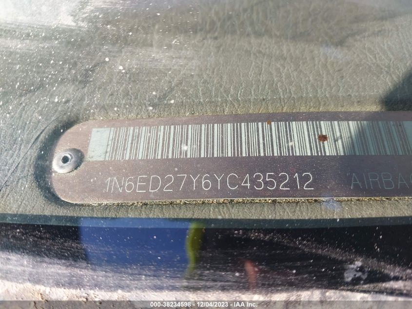 2000 Nissan Frontier Se-V6/Xe-V6 VIN: 1N6ED27Y6YC435212 Lot: 38234598