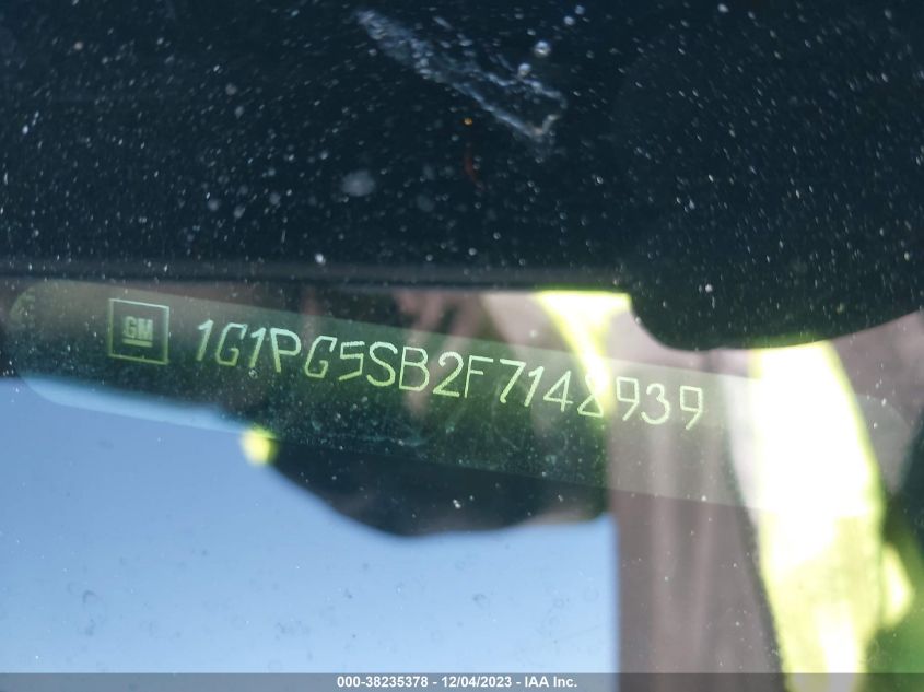 2015 Chevrolet Cruze Ltz VIN: 1G1PG5SB2F7148939 Lot: 38235378