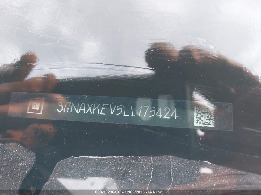 2020 Chevrolet Equinox Fwd Lt 1.5L Turbo VIN: 3GNAXKEV5LL175424 Lot: 38236407