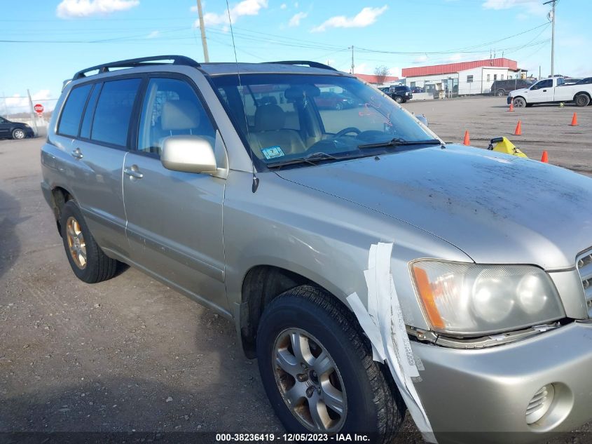 2002 Toyota Highlander V6 (A4) VIN: JTEHF21A620058164 Lot: 38236419