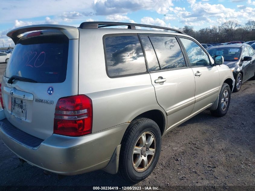 2002 Toyota Highlander V6 (A4) VIN: JTEHF21A620058164 Lot: 38236419