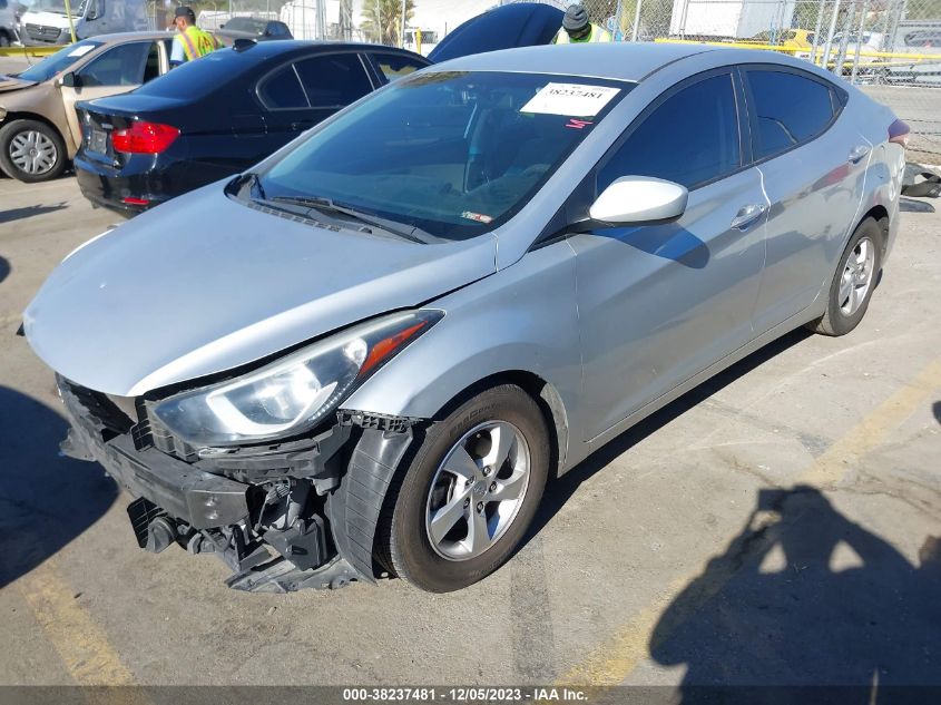 2014 Hyundai Elantra Se VIN: 5NPDH4AE6EH516014 Lot: 38237481