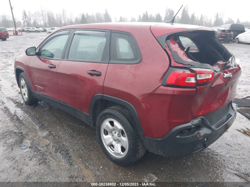 2016 Jeep Cherokee Sport VIN: 1C4PJLAB1GW371205 Lot: 38238802