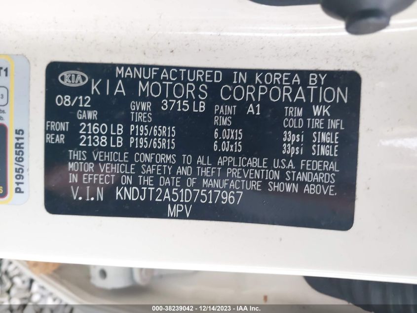 KNDJT2A51D7517967 2013 Kia Soul