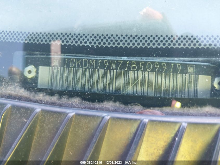 2001 GMC Safari Passenger Sle VIN: 1GKDM19W71B509919 Lot: 38240215