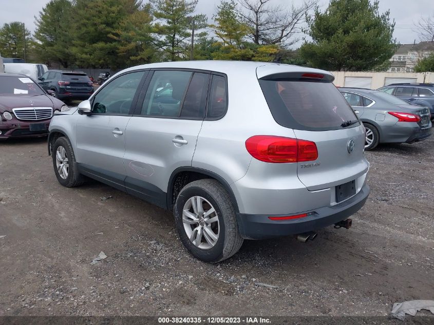 2013 Volkswagen Tiguan S VIN: WVGBV3AX1DW612536 Lot: 38240335