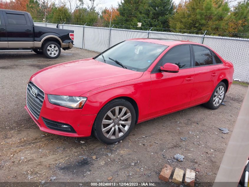 2014 Audi A4 2.0T Premium VIN: WAUAFAFL0EA058232 Lot: 38240813