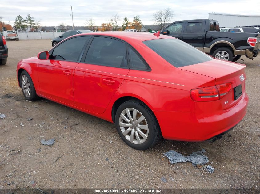 2014 Audi A4 2.0T Premium VIN: WAUAFAFL0EA058232 Lot: 38240813