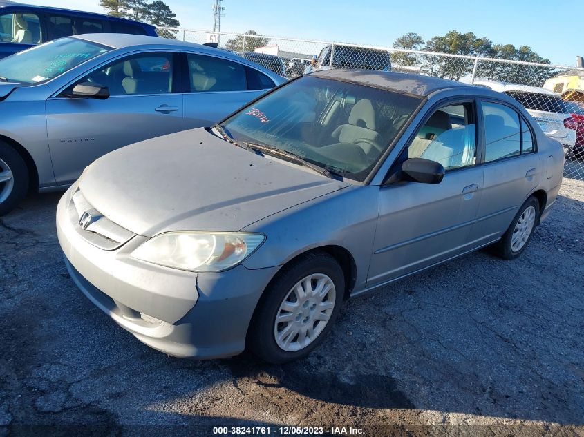 2005 Honda Civic Lx VIN: 2HGES165X5H593976 Lot: 38241761