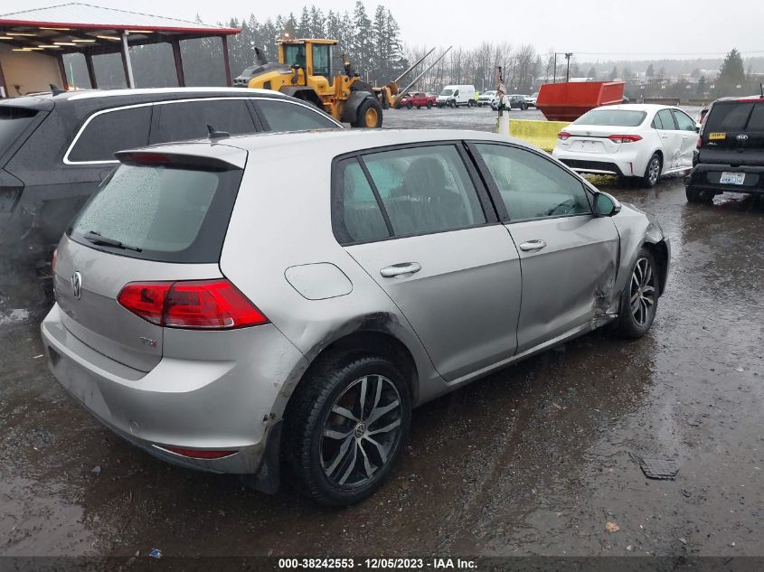 2016 Volkswagen Golf Tsi Se 4-Door VIN: 3VW217AUXGM053048 Lot: 38242553