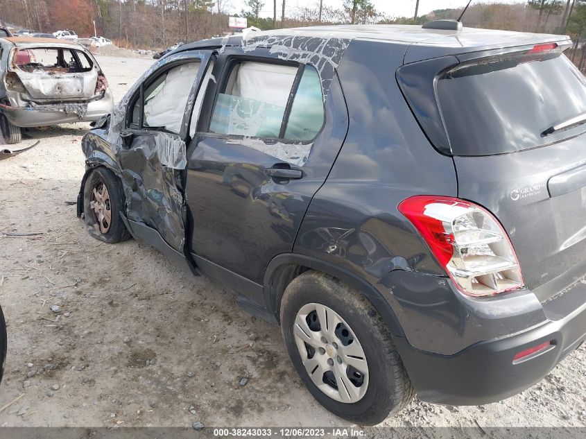 2016 Chevrolet Trax 1Ls VIN: 3GNCJKSB6GL260251 Lot: 38243033