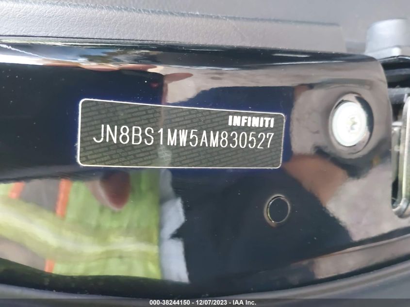 2010 Infiniti Fx50 VIN: JN8BS1MW5AM830527 Lot: 38244150