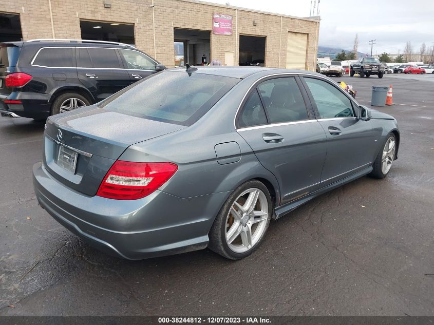 2012 Mercedes-Benz C 250 Sport/Luxury VIN: WDDGF4HB9CR223430 Lot: 38244812