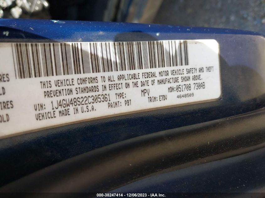2002 Jeep Grand Cherokee Laredo VIN: 1J4GW48S22C305361 Lot: 38247414
