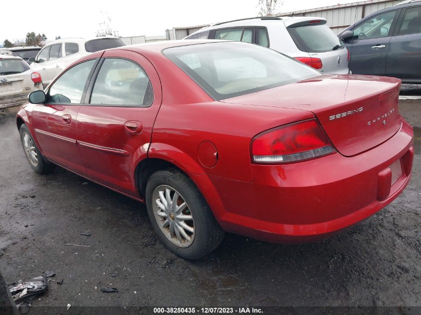 2003 Chrysler Sebring Lxi VIN: 1C3AL56R03N537736 Lot: 38250435