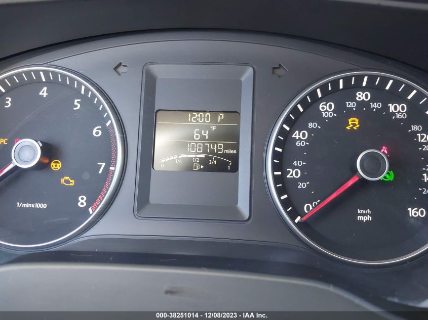 2014 Volkswagen Jetta 1.8T Se VIN: 3VWD17AJXEM263371 Lot: 38251014