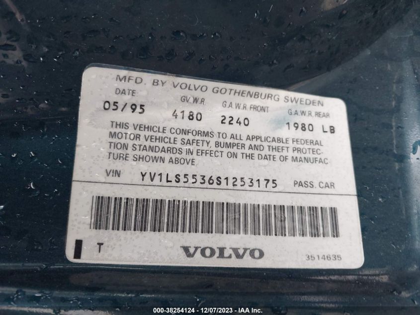 YV1LS5536S1253175 1995 Volvo 850 Glt