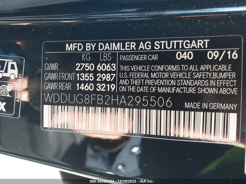 2017 MERCEDES-BENZ S 550 4MATIC WDDUG8FB2HA295506