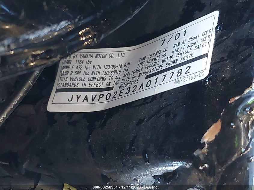 2002 YAMAHA XV1600 AS - JYAVP02E32A017782