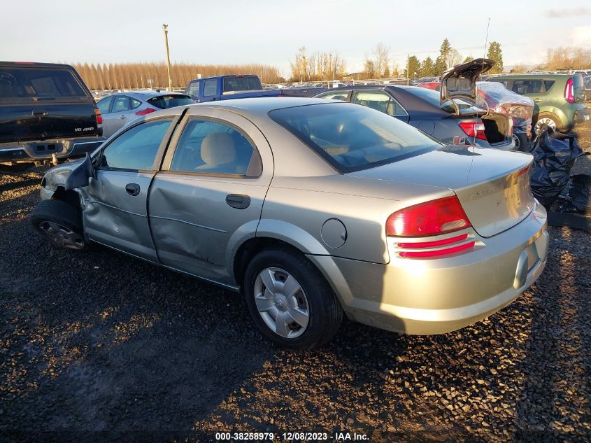 2004 Dodge Stratus Se VIN: 1B3EL36X14N389292 Lot: 38258979