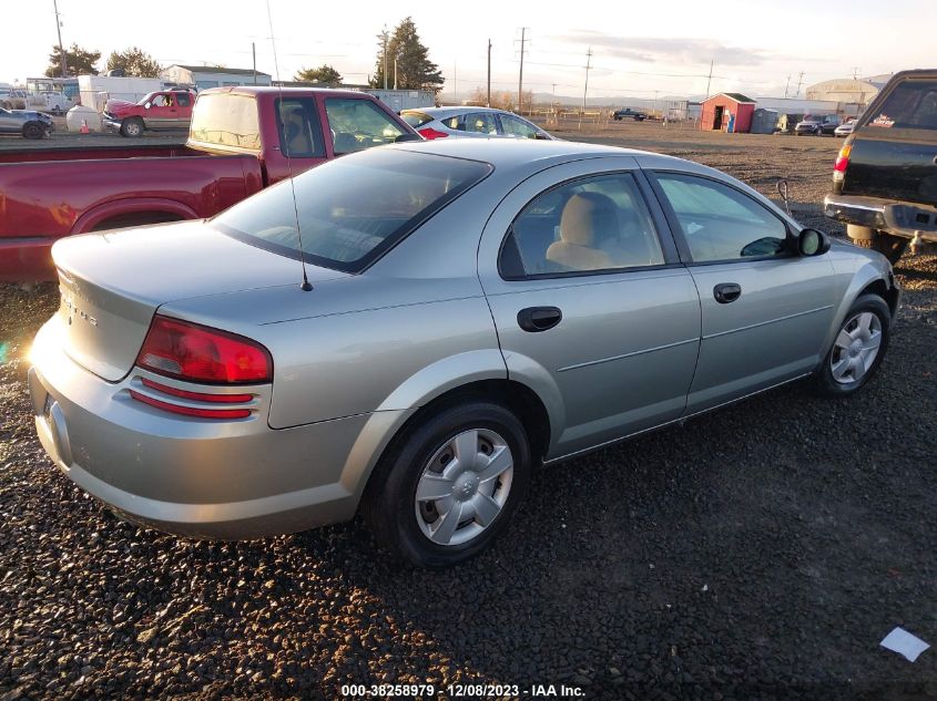 2004 Dodge Stratus Se VIN: 1B3EL36X14N389292 Lot: 38258979