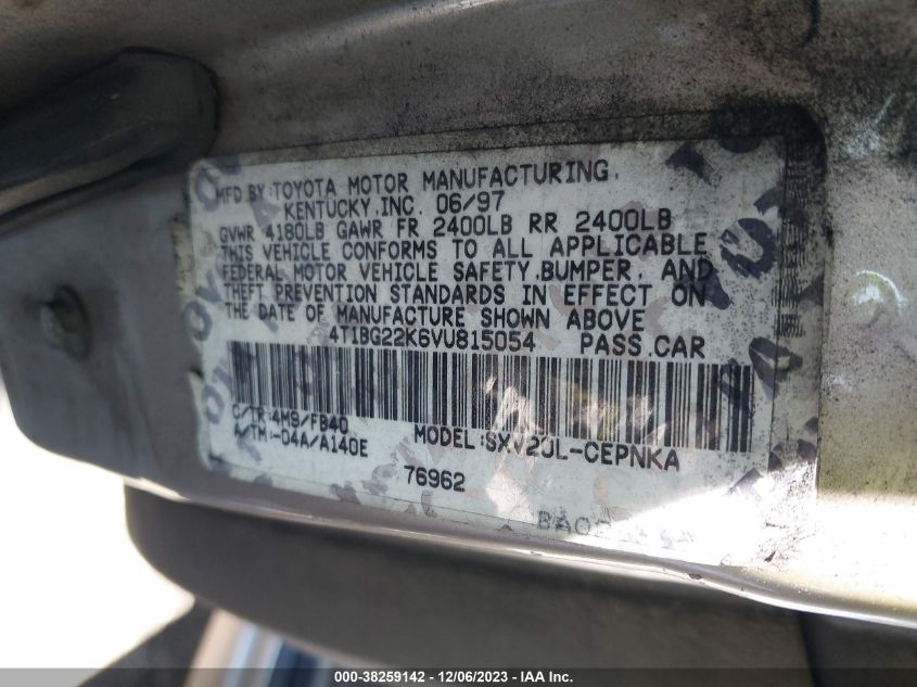 4T1BG22K6VU815054 1997 Toyota Camry Le