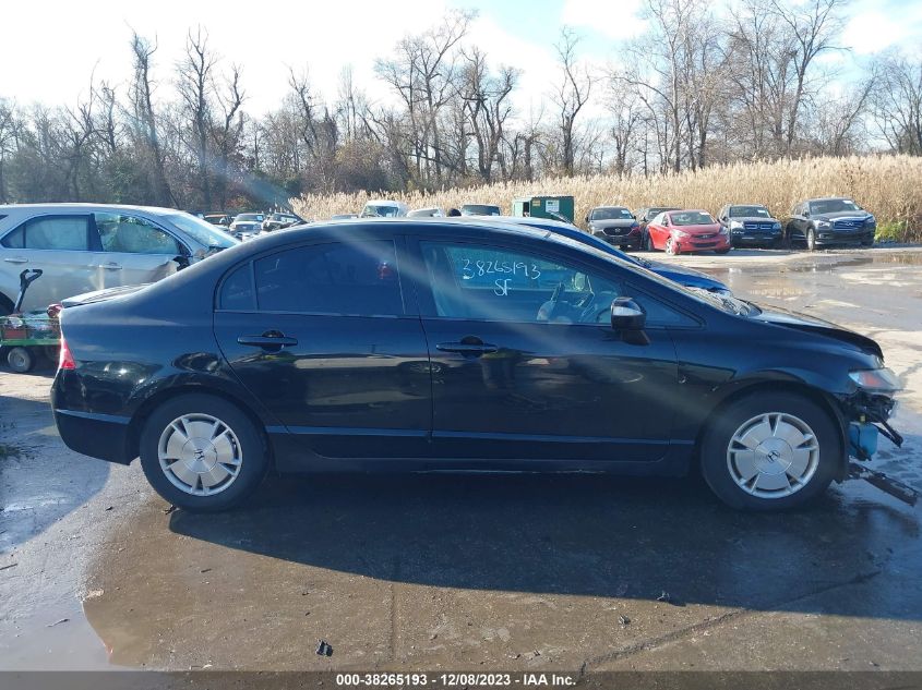 2009 Honda Civic Hybrid VIN: JHMFA36289S017498 Lot: 38265193