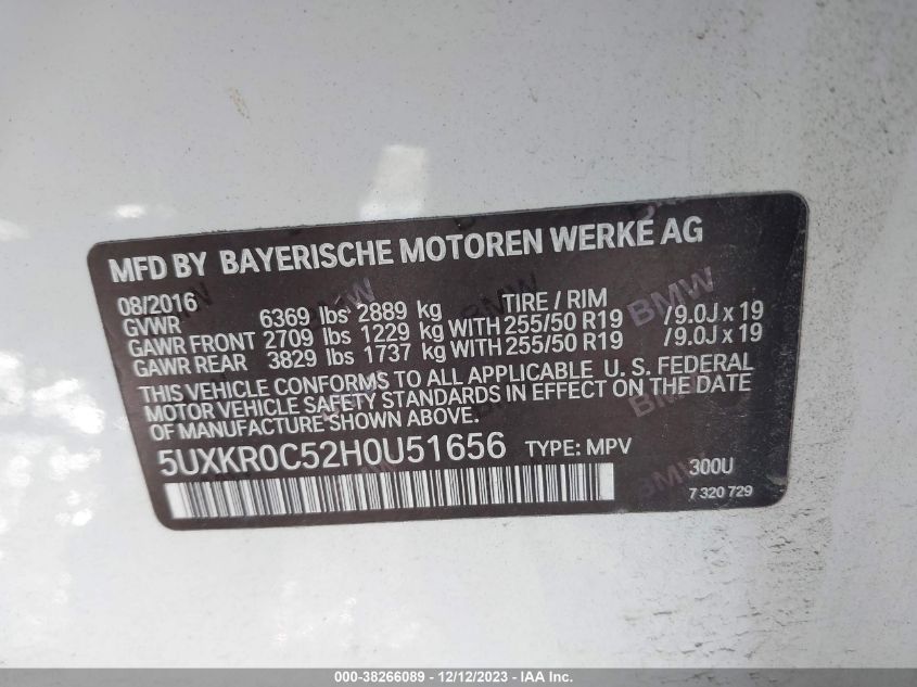 5UXKR0C52H0U51656 2017 BMW X5 xDrive35I