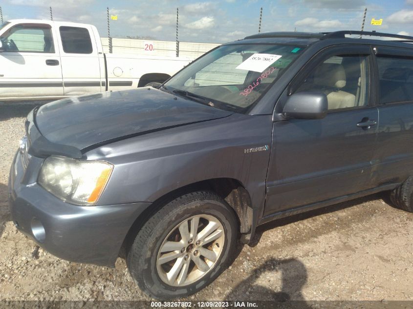 2006 Toyota Highlander Hybrid V6 VIN: JTEDW21A760013786 Lot: 38267802