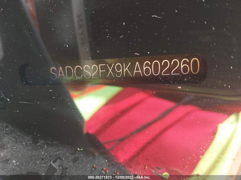 2019 Jaguar F-Pace 25T VIN: SADCS2FX9KA602260 Lot: 38271873