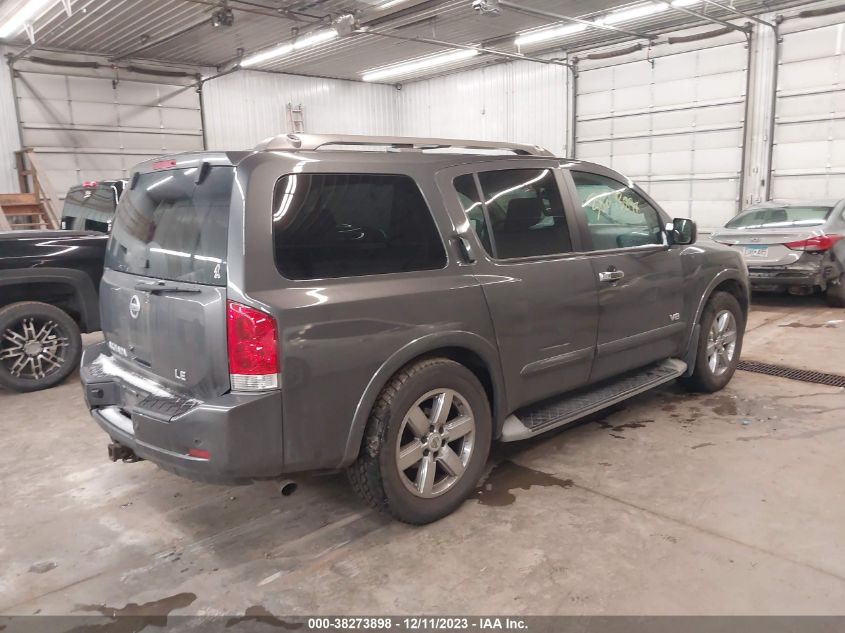 2008 Nissan Armada Le VIN: 5N1BA08C08N623763 Lot: 38273898