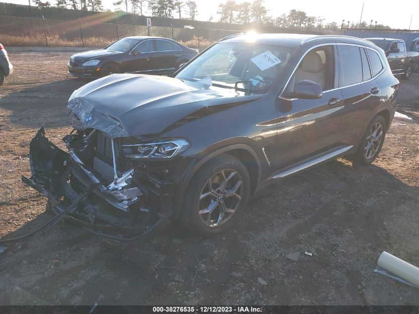 2022 BMW X3 xDrive30I VIN: 5UX53DP05N9J81270 Lot: 38276535