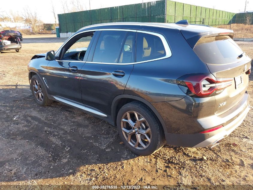 2022 BMW X3 xDrive30I VIN: 5UX53DP05N9J81270 Lot: 38276535