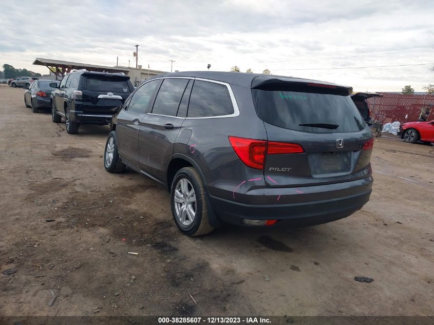 2018 Honda Pilot Lx VIN: 5FNYF5H17JB029154 Lot: 38285607