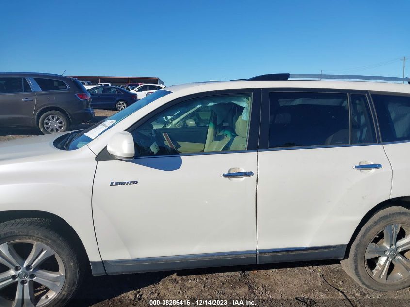 2013 Toyota Highlander Limited V6 VIN: 5TDYK3EH1DS132166 Lot: 38286416